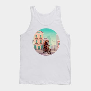 Adorable Lizard On A Bike Ride Tank Top